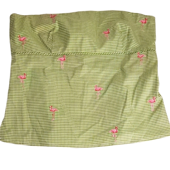 💐💐J.Crew Crop Plaid Pink Flamingo Crop Top. Size 4. - Picture 3 of 10